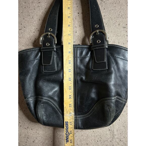 Vintage Y2K Coach Soho Buckle Shoulder Bag Black Leather Tote Purse 9544 - Picture 6 of 9